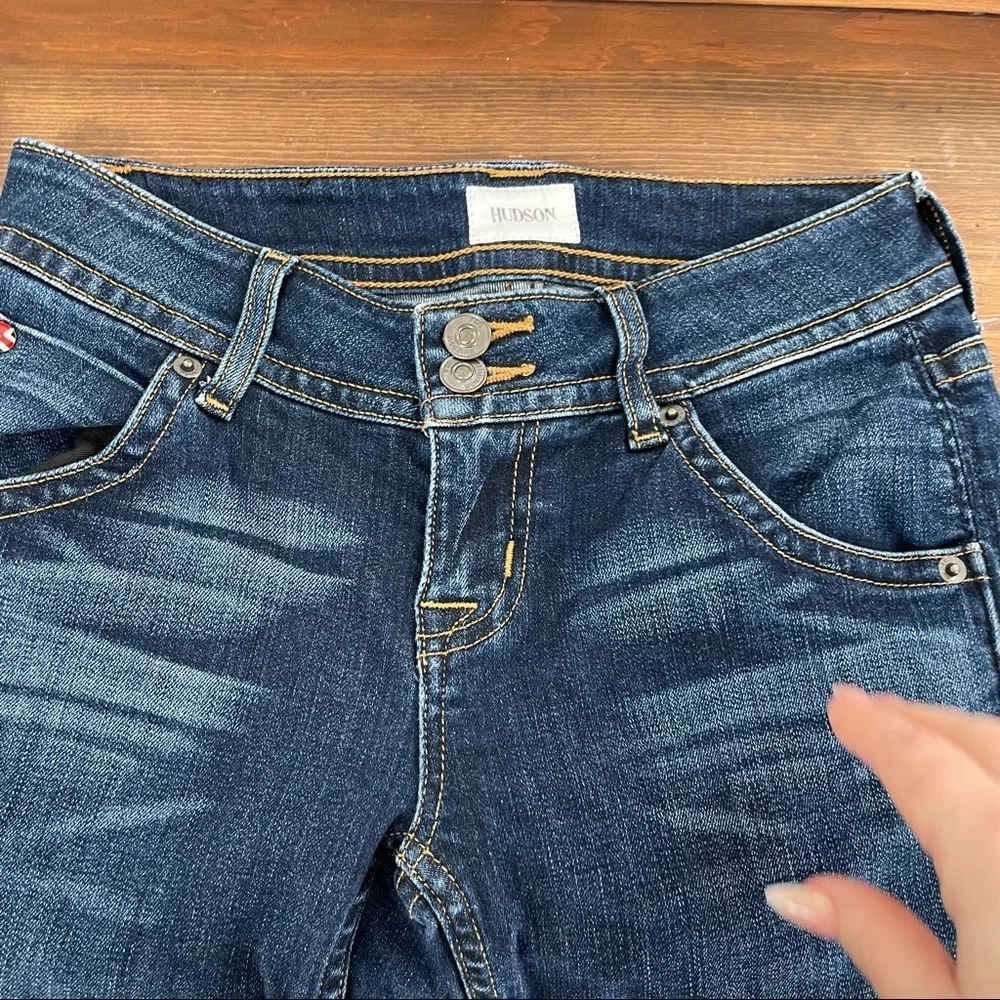 Hudson Women's Palerme Cuffed Dark Denim Jean Shorts Size 25